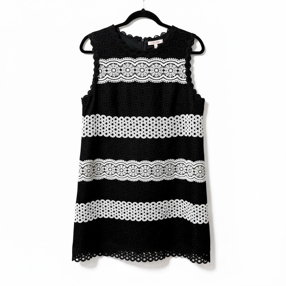 Black and White Embroidered Dress